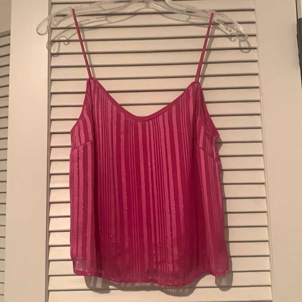 Hot pink silky dress top from the brand Wayf.